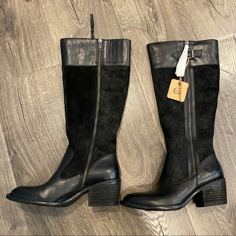 NEW Born Uchee Knee High Black Suede Leather Boots Size 7 - Picture 3 of 8